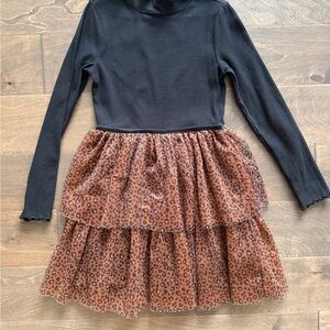 Janie and Jack Black and Brown Leopard Dress